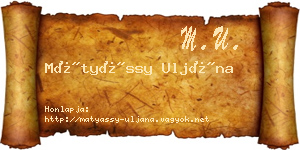 Mátyássy Uljána névjegykártya